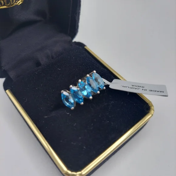 NWT 925 Swiss Blue Topaz sz7 Ring, Anabella Collection, has Cert Of Authenticity - Picture 16 of 16